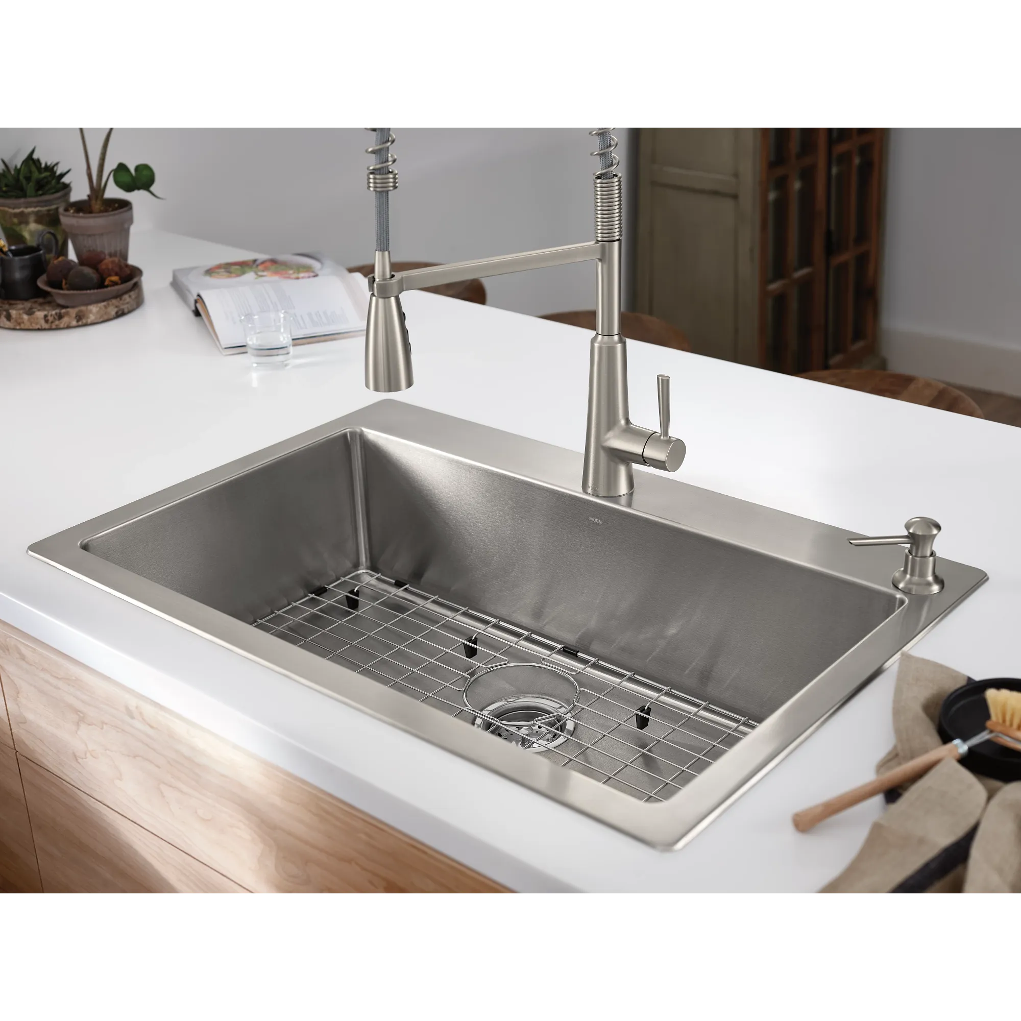 33 X 22 Stainless Steel 18 Gauge Single Bowl Dualmount Sink and Faucet Combination - Image 7