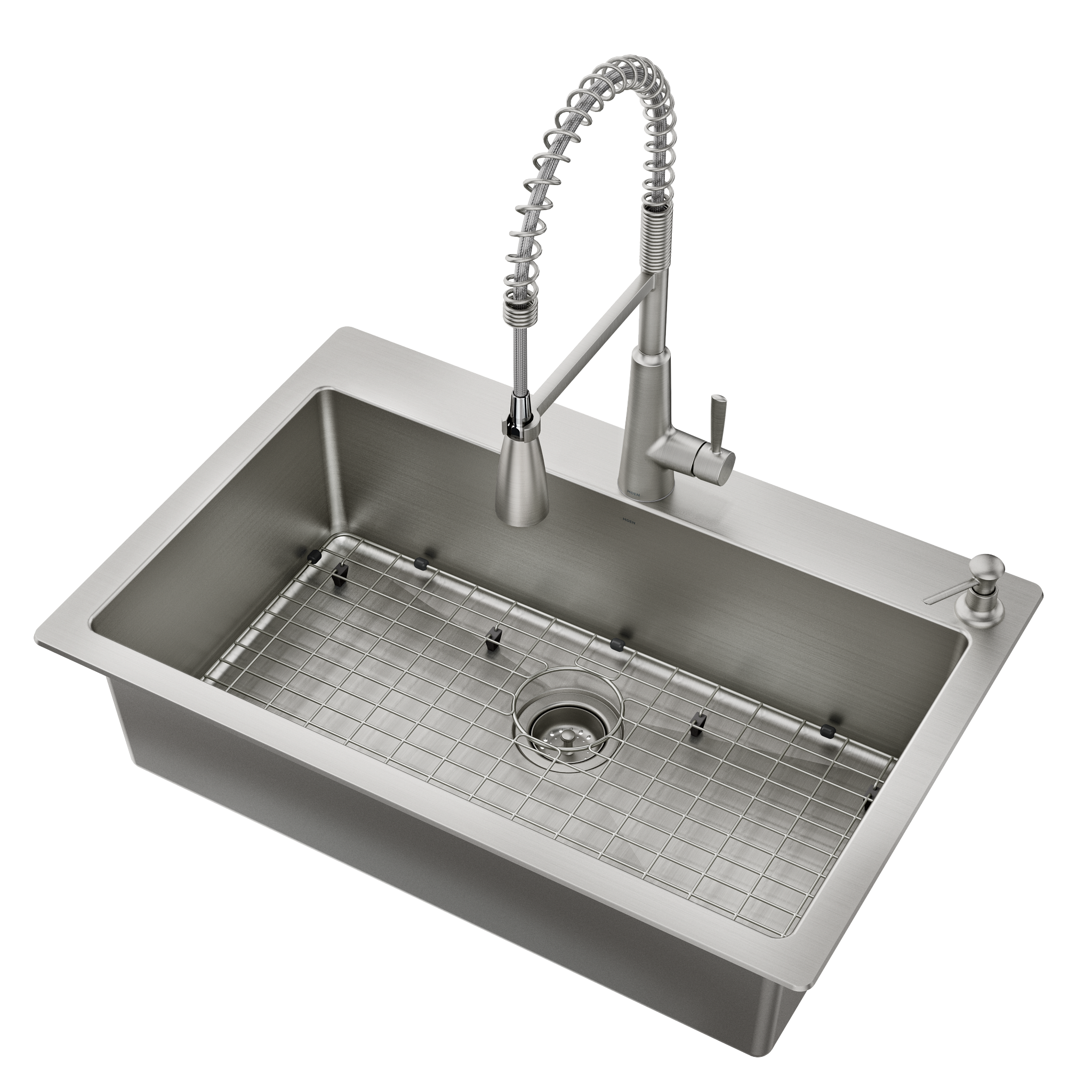 33 X 22 Stainless Steel 18 Gauge Single Bowl Dualmount Sink and Faucet Combination