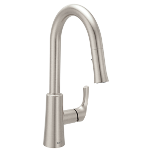 Ash Spot resist stainless one-handle high arc pulldown kitchen faucet