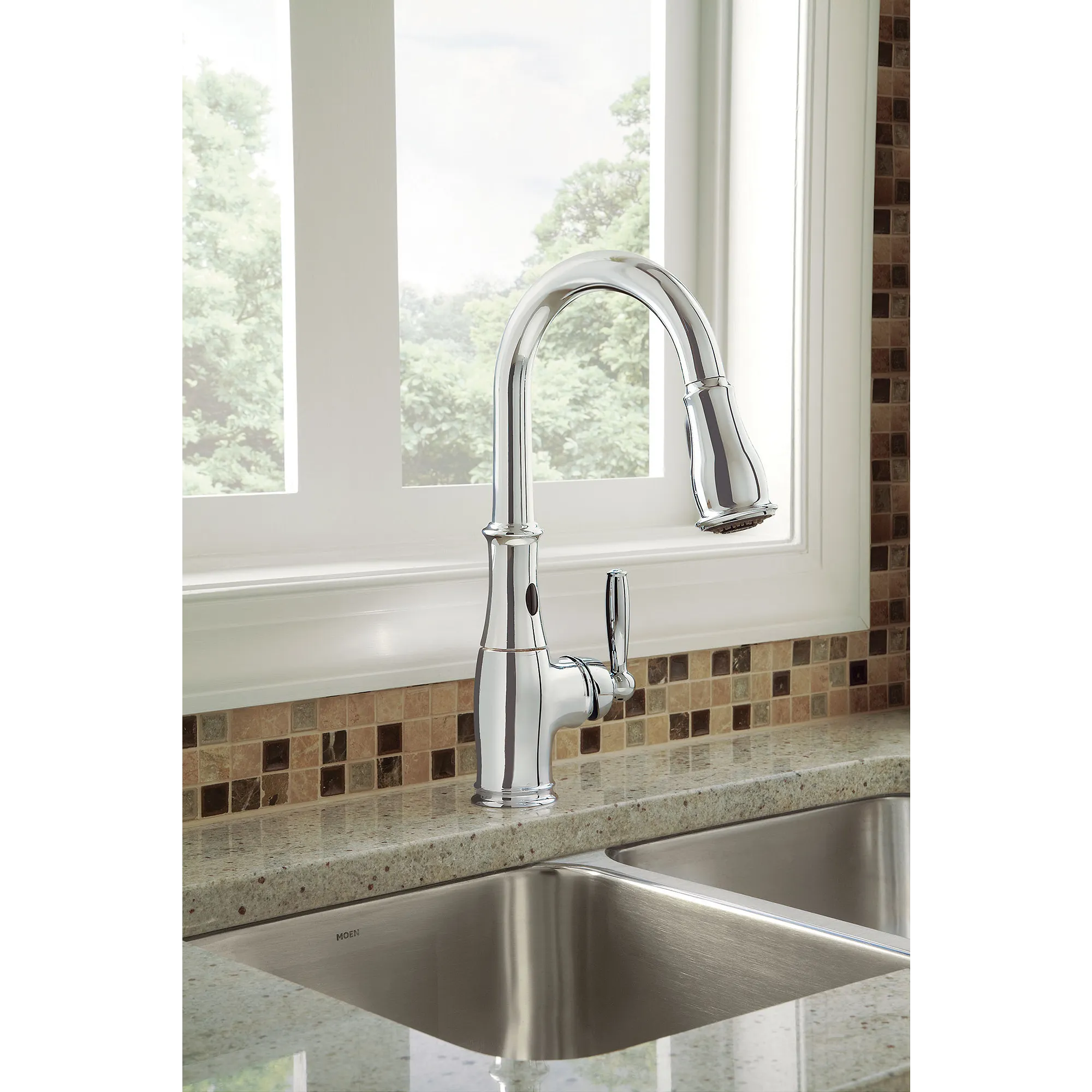 Brantford One-Handle High Arc MotionSense Dual Sensor Pulldown Kitchen Faucet - Image 2