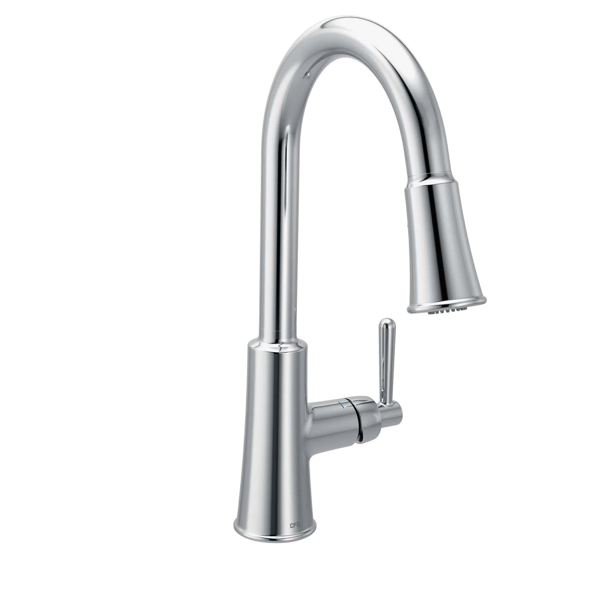 Ember Chrome one-handle high arc pulldown kitchen faucet - Image 3