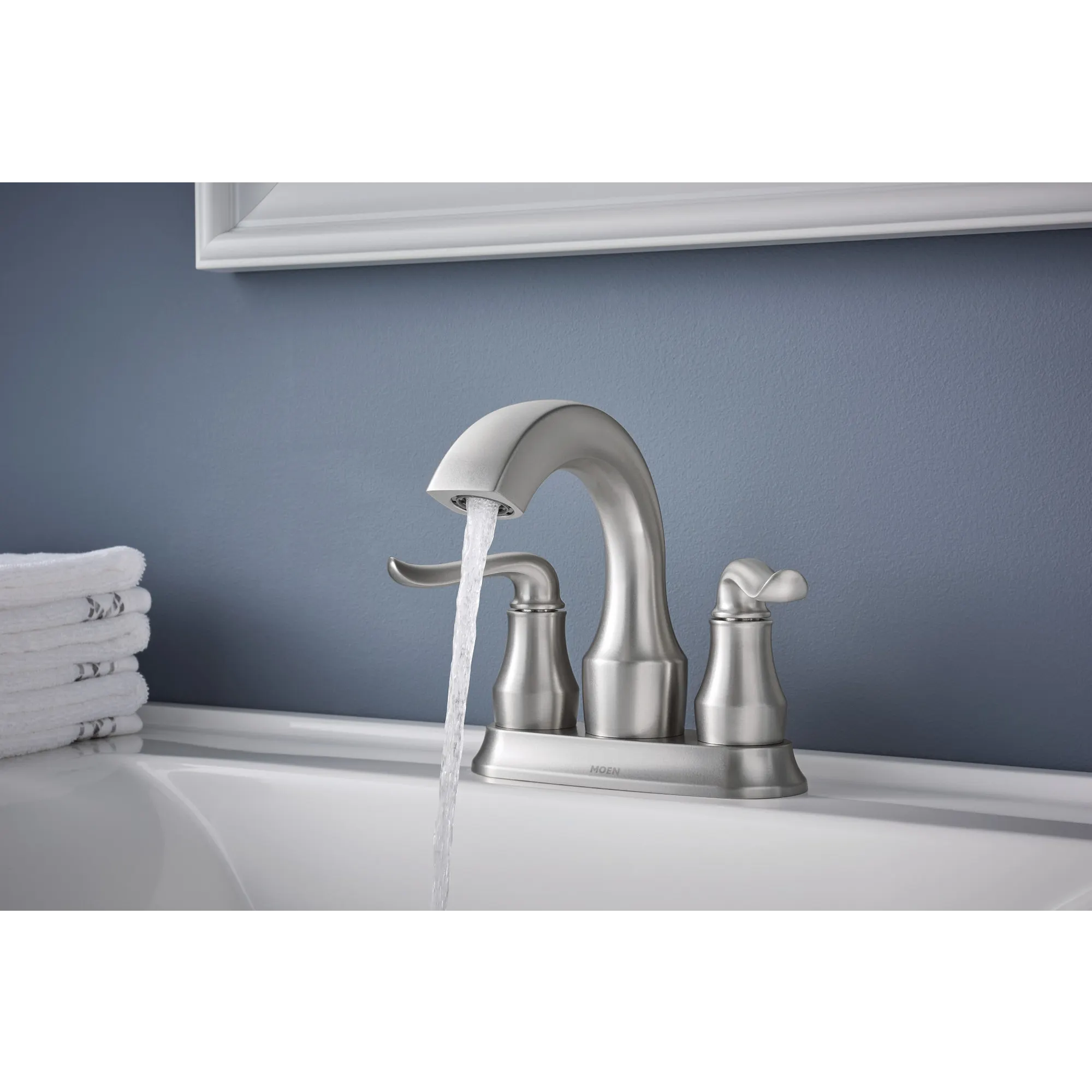Hamden Two-Handle High Arc Bathroom Faucet - Image 3