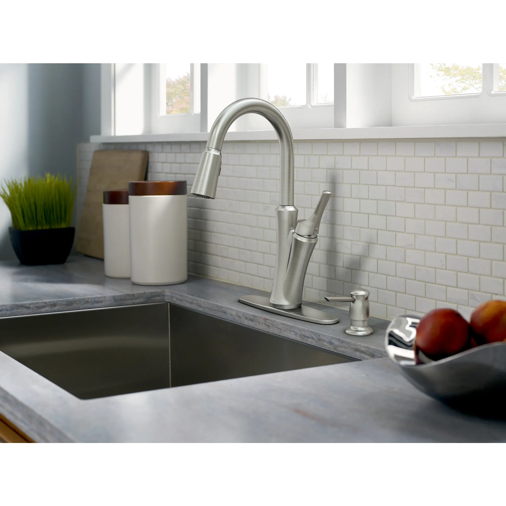 Benson One-Handle High Arc Pulldown Kitchen Faucet - Image 2