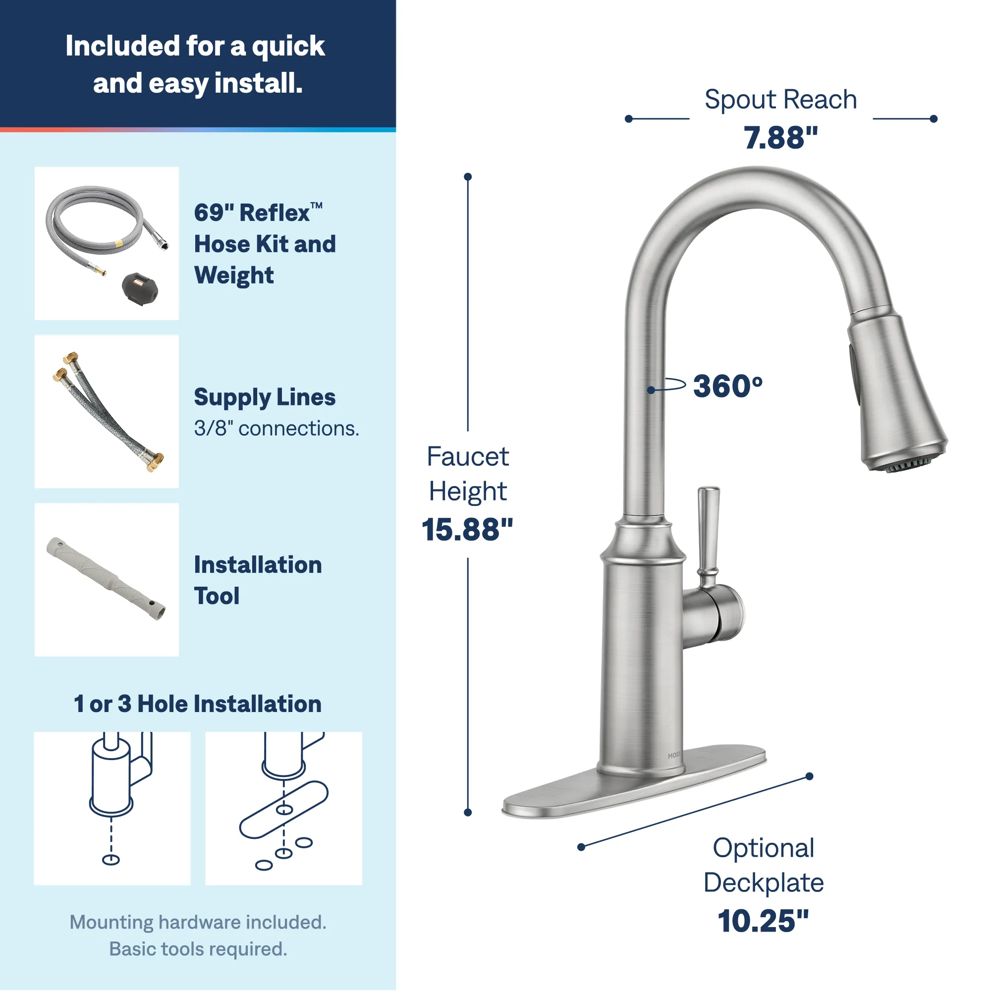 Conneaut One-Handle High Arc Pulldown Kitchen Faucet - Image 4