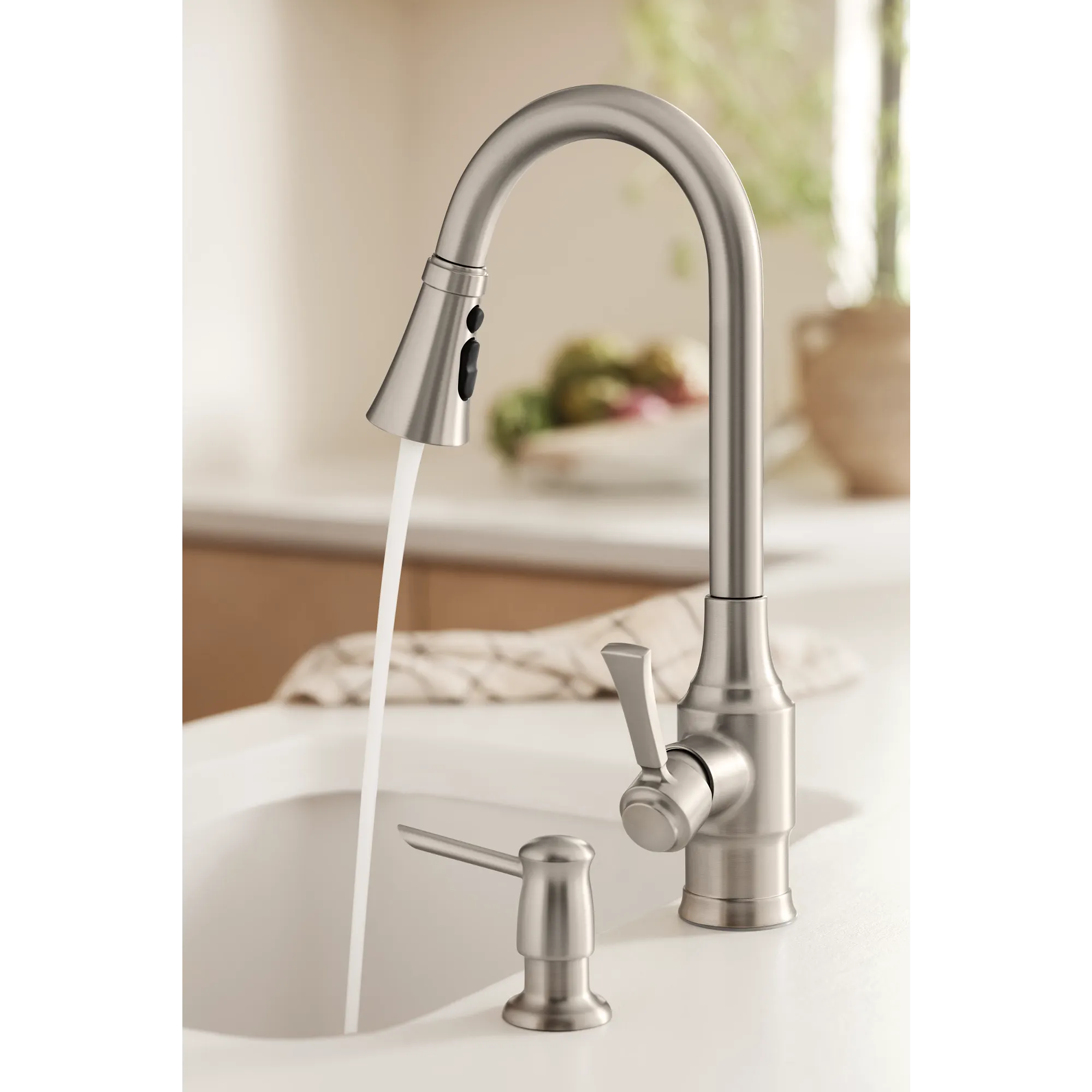 Swinden One-handle High Arc Pulldown Kitchen Faucet - Image 6