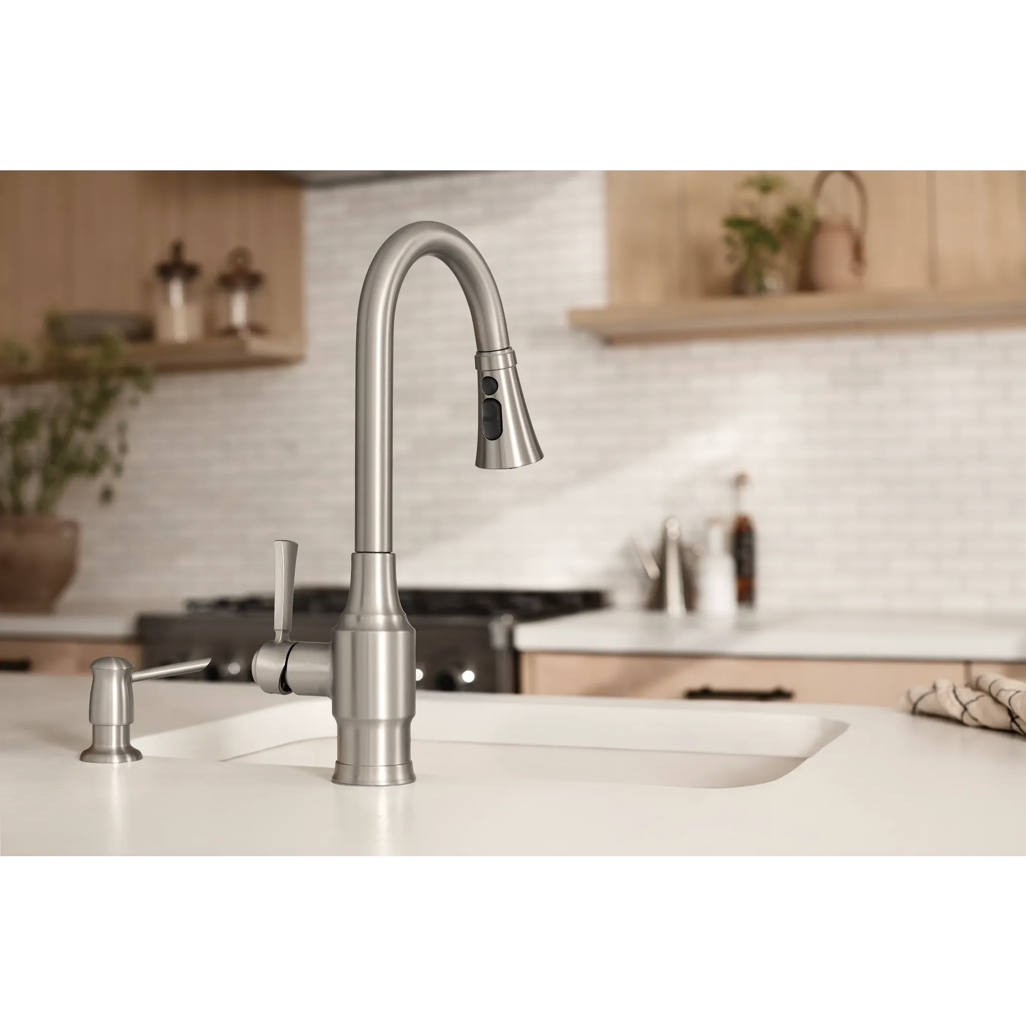 Swinden One-handle High Arc Pulldown Kitchen Faucet - Image 8