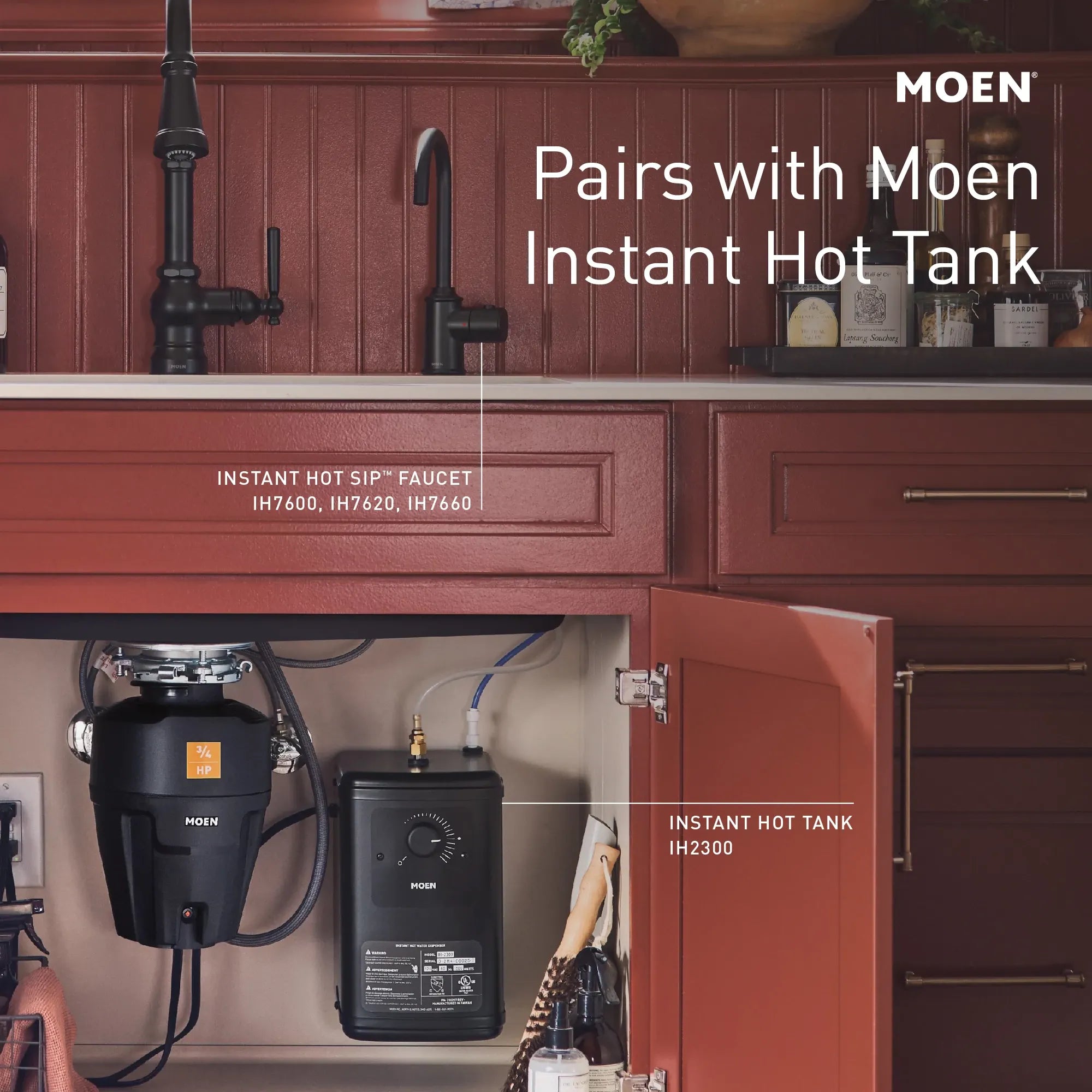 Moen Sip Traditional One-Handle High Arc Undermount Beverage Faucet - Image 3