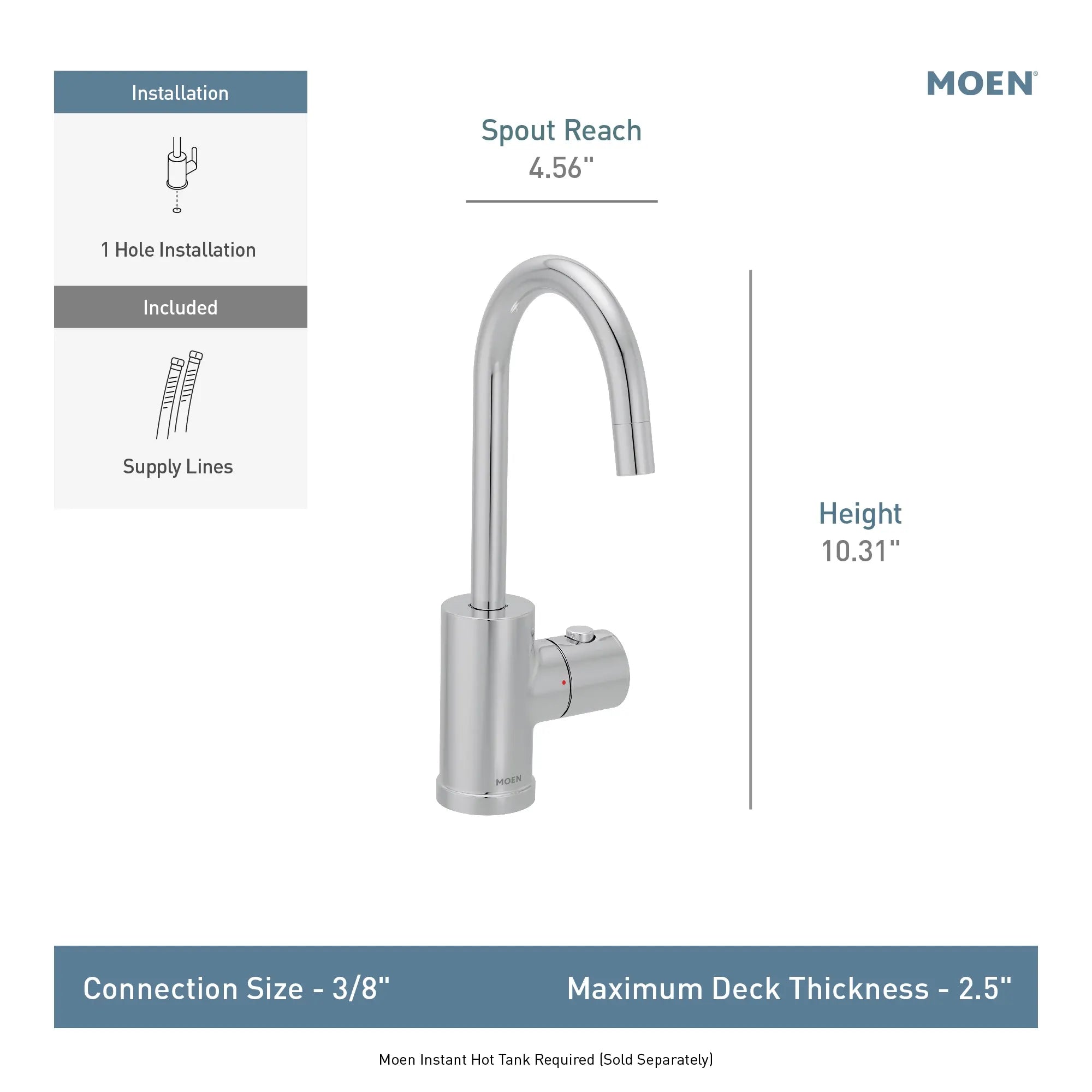 Moen Sip Modern One-Handle High Arc Undermount Beverage Faucet - Image 17