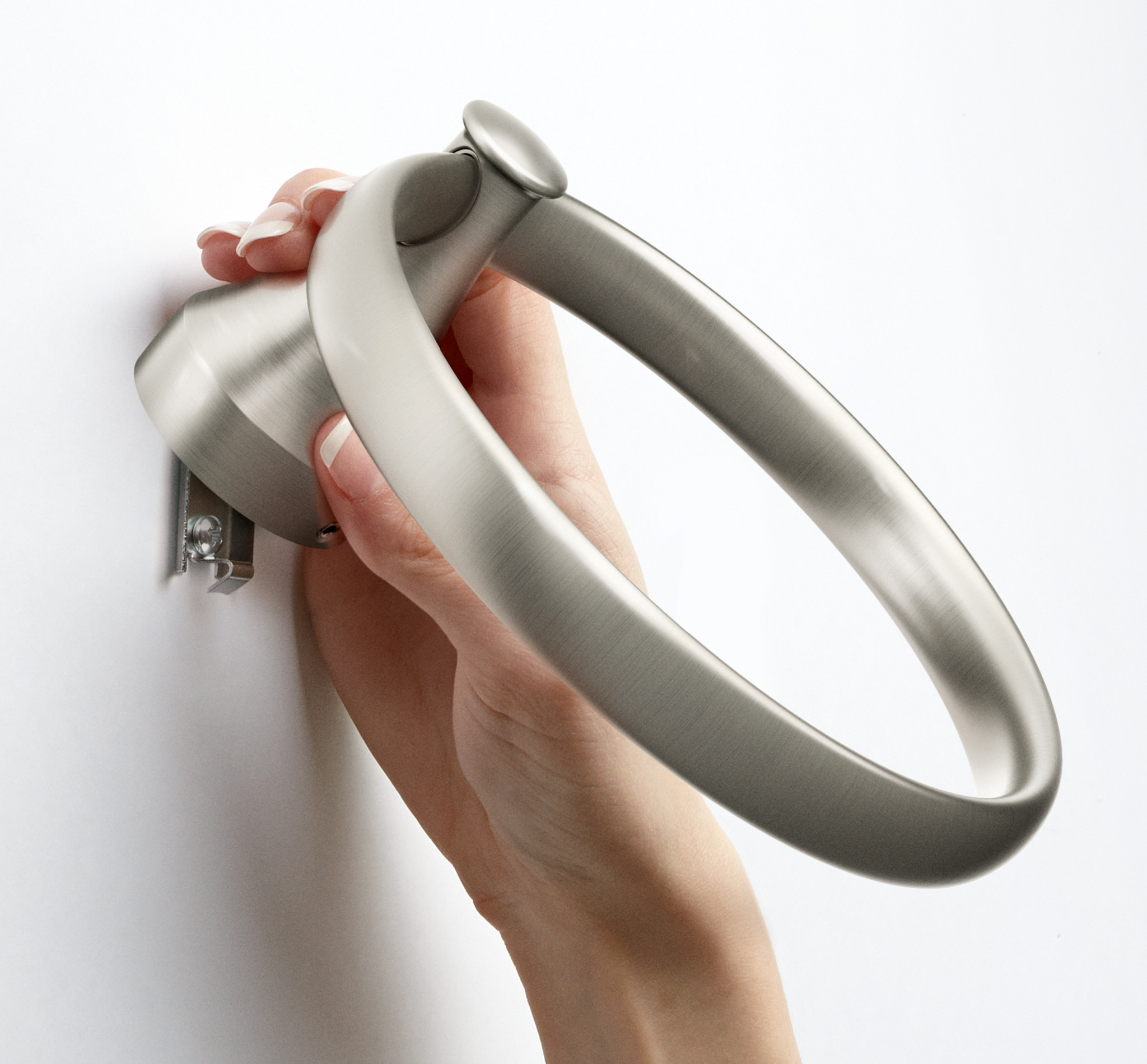 Hamden Spot resist brushed nickel Towel Ring - Image 4