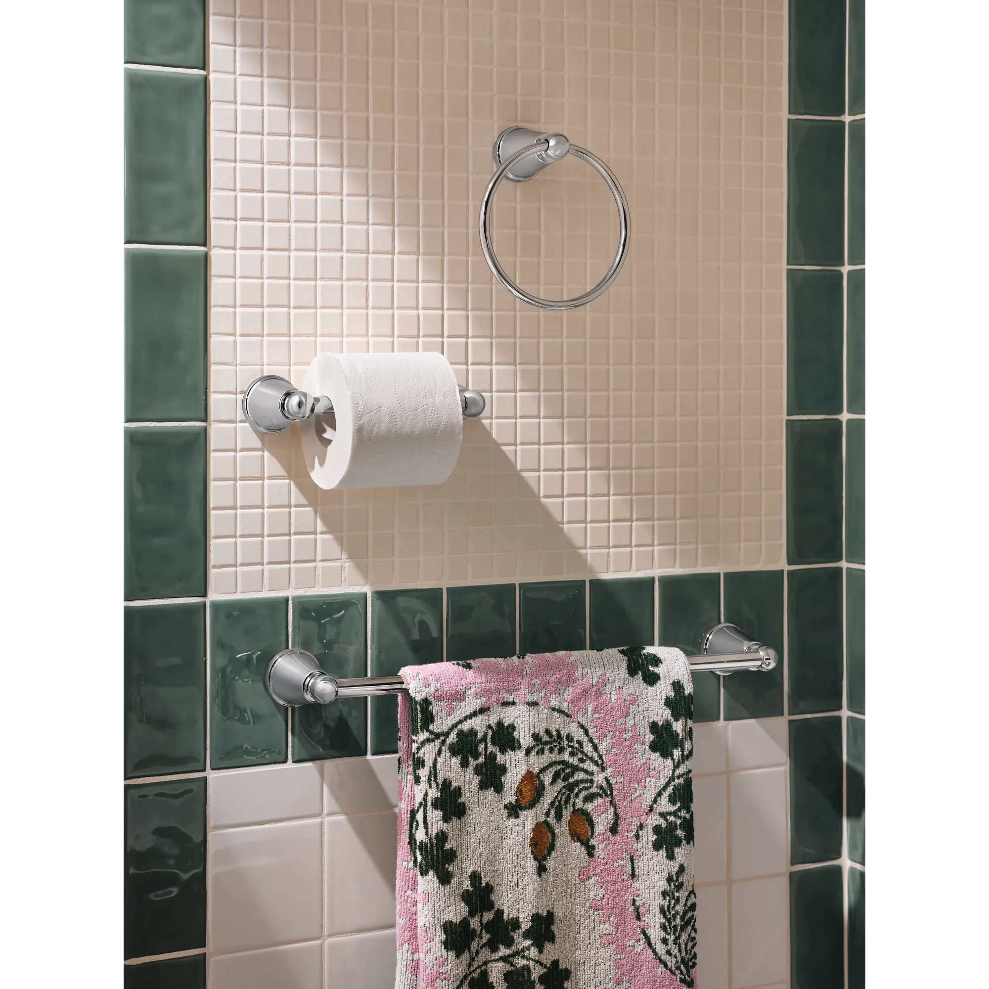 Caldwell 18 Towel Bar Towel Ring Pivoting Paper Holder - Image 4
