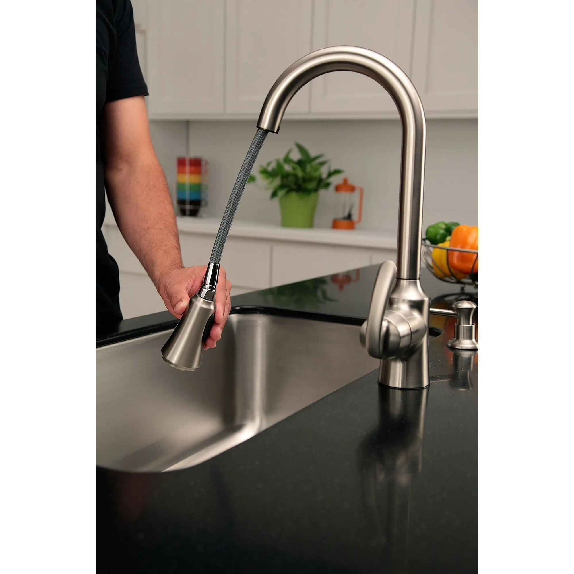 Bayhill One-Handle High Arc Pulldown Kitchen Faucet - Image 9
