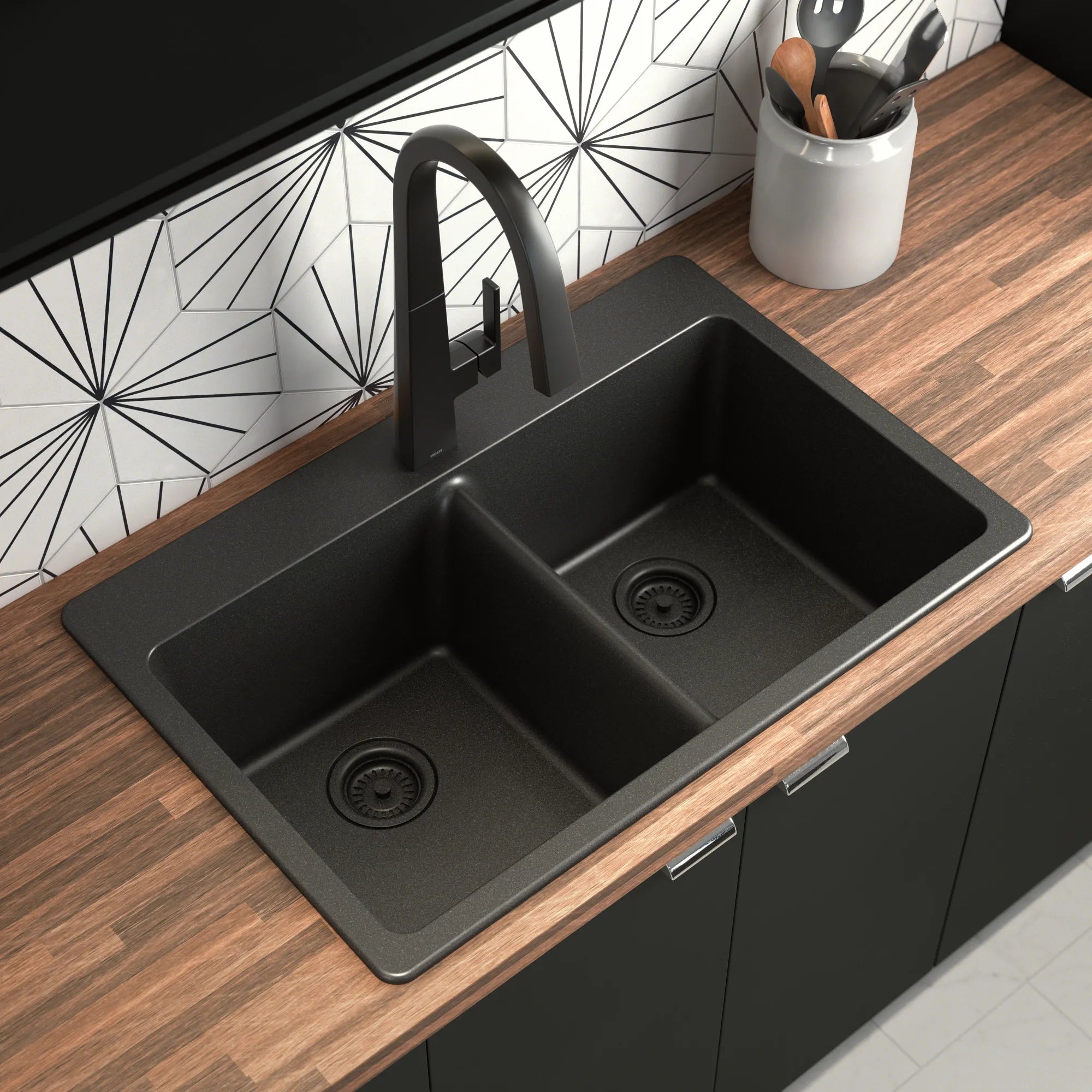 Host 33 Granite Dual Mount Double Bowl Sink - Image 2