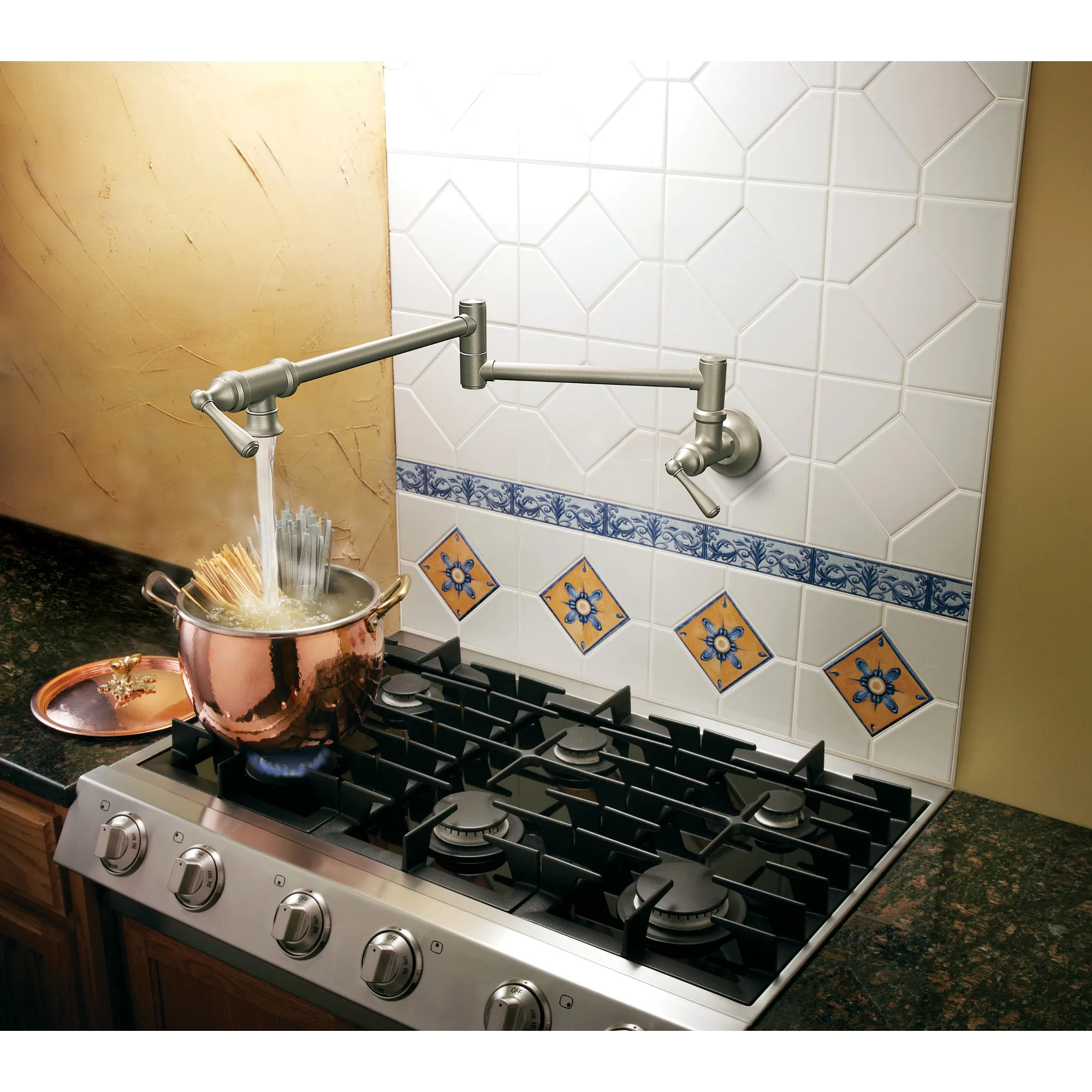 Traditional Two-Handle Pot Filler Kitchen Faucet - Image 4