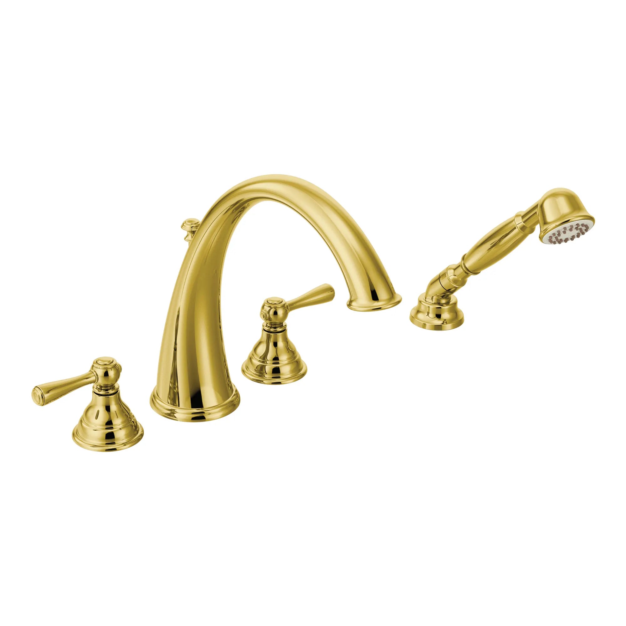 Kingsley Two-Handle High Arc Roman Tub Faucet Includes Hand Shower - Image 4