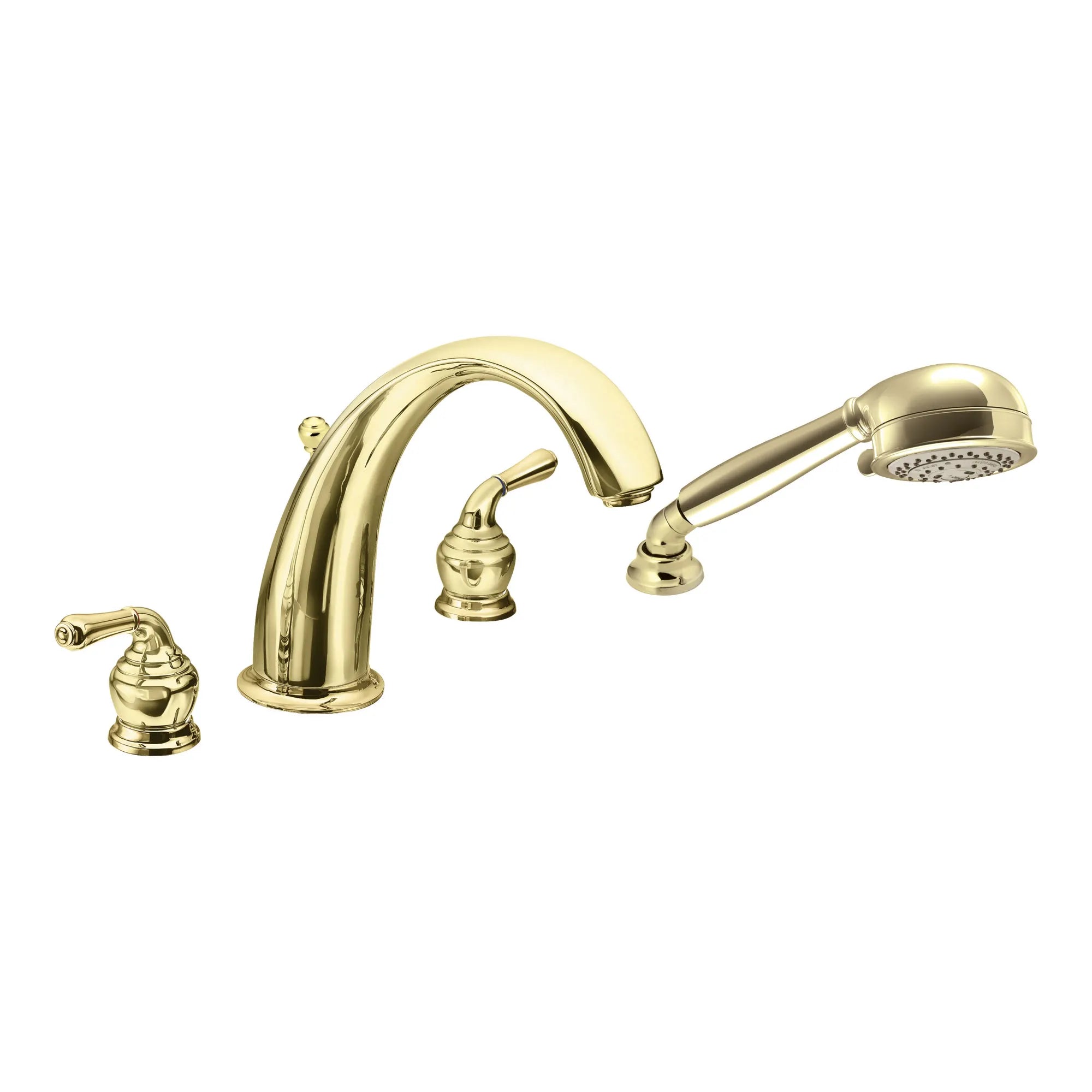 Monticello Two-Handle High Arc Roman Tub Faucet Includes Hand Shower - Image 4
