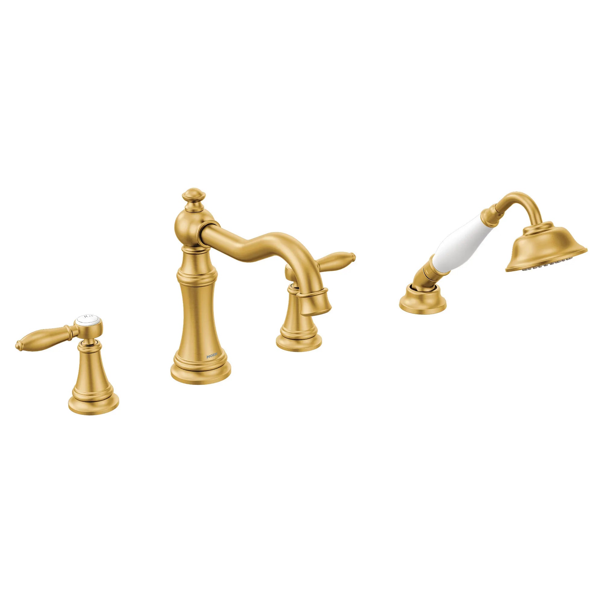 Weymouth Two-Handle Diverter Roman Tub Faucet Including Handheld Shower - Image 9