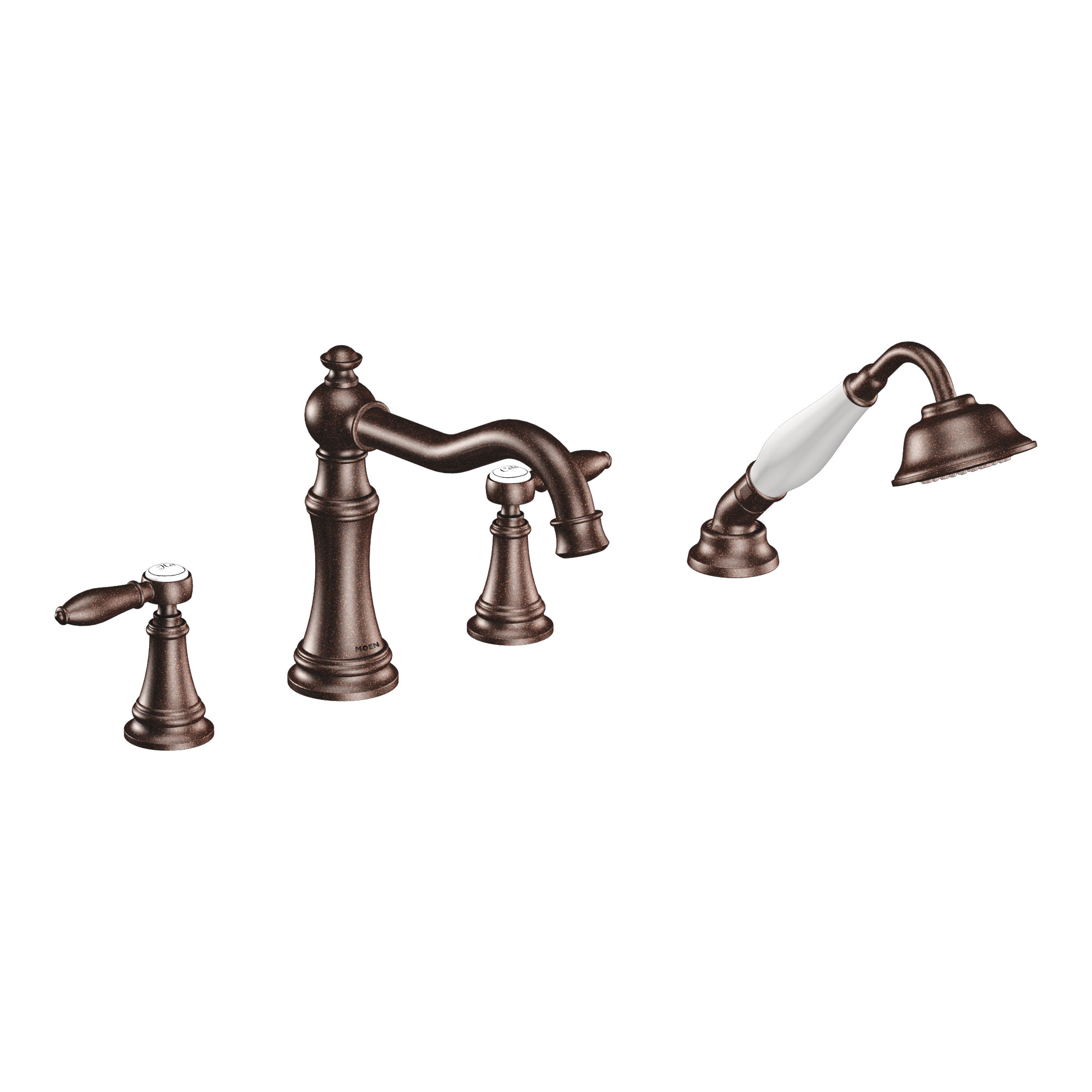 Weymouth Two-Handle Diverter Roman Tub Faucet Including Handheld Shower - Image 6