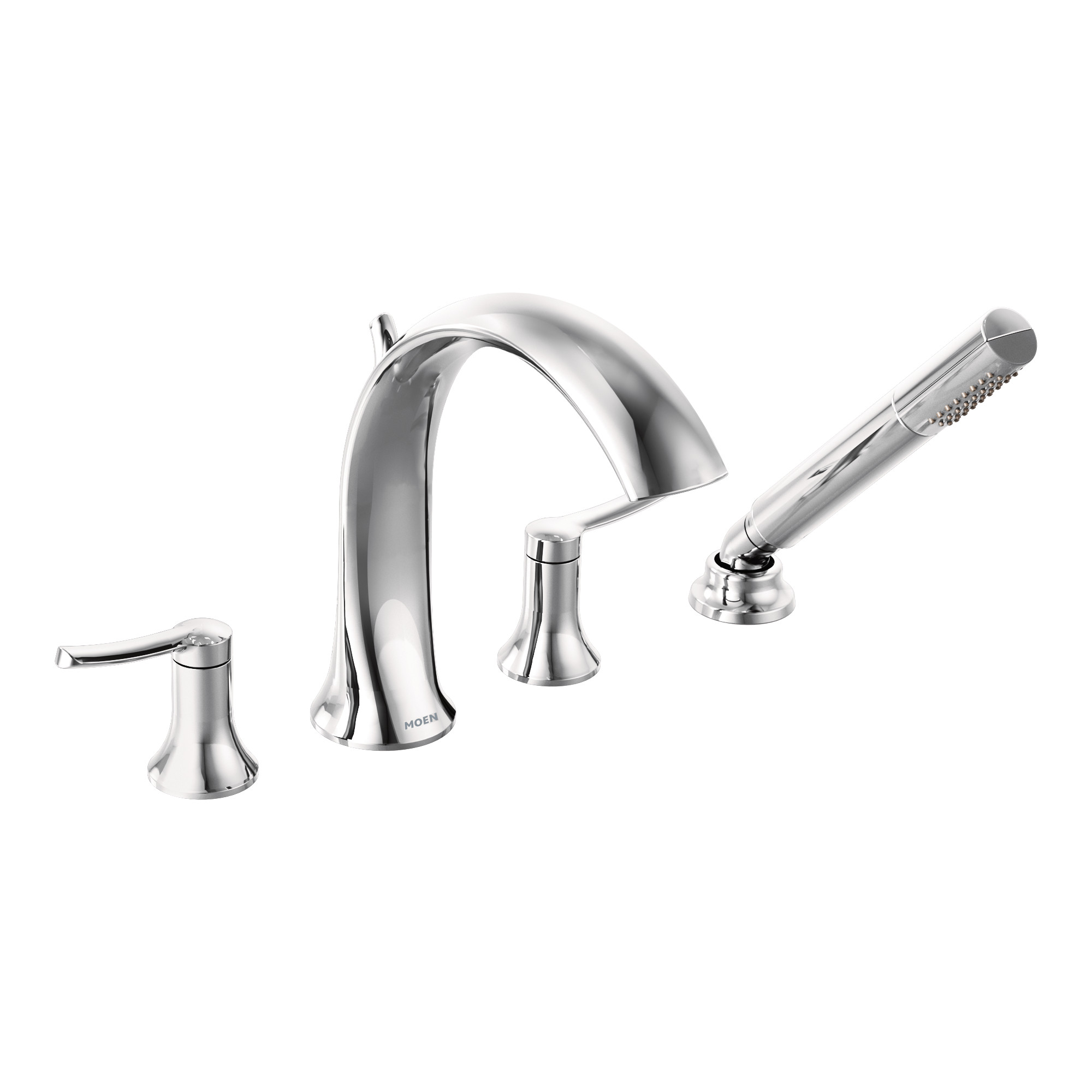 Fina Two-Handle High Arc Roman Tub Faucet Includes Hand Shower