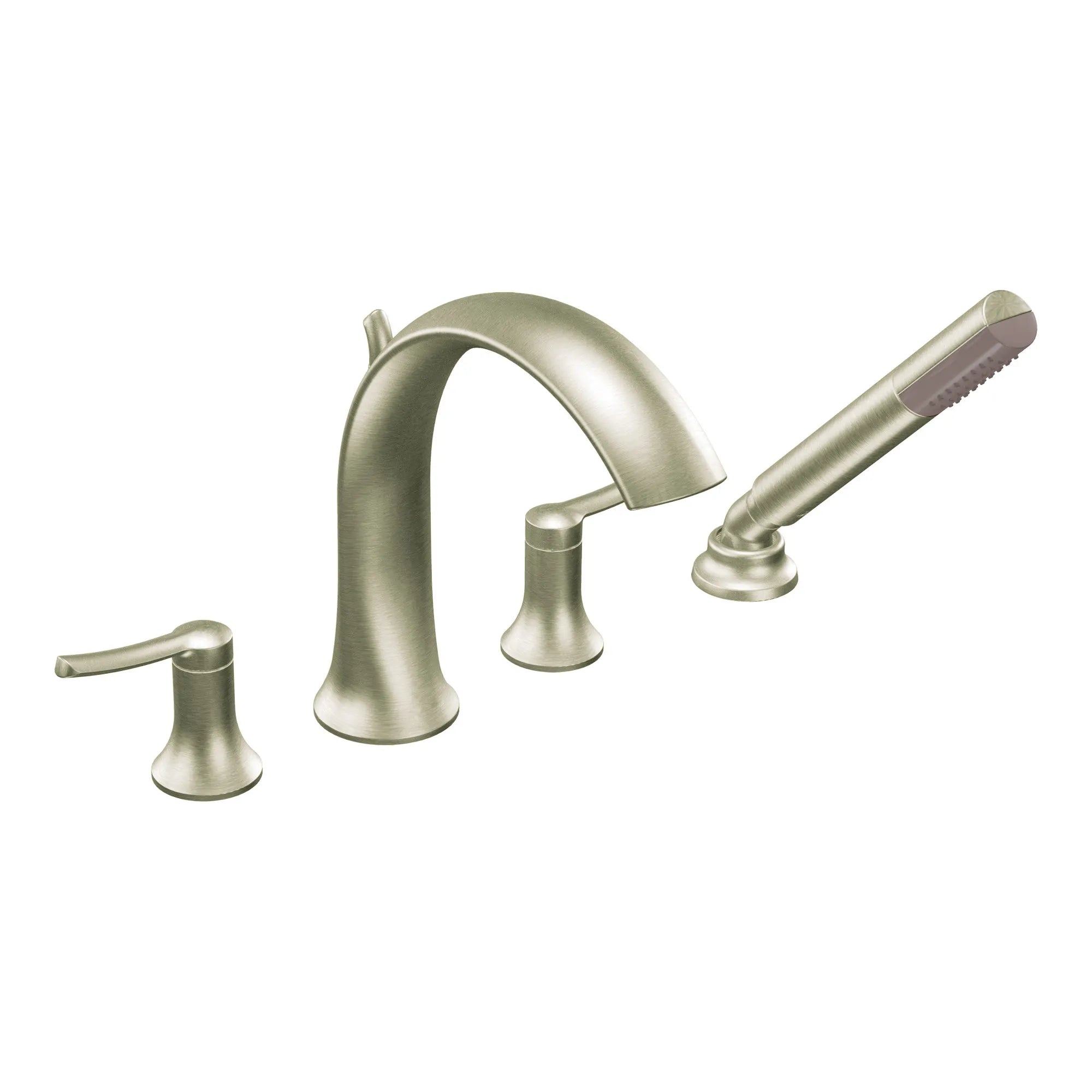 Fina Two-Handle High Arc Roman Tub Faucet Includes Hand Shower - Image 3