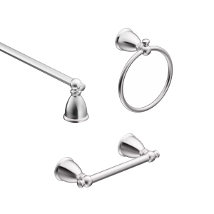 Caldwell 3 Pc Kit: Pivoting Paper Holder. Towel Bar and Towel Ring